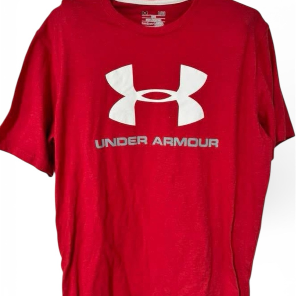 Under Armour Crimson Tee with White Logo